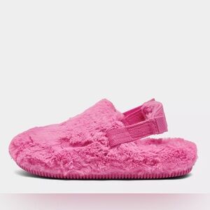 Nike womens size 10 calm mule fuzzy sandals SE new in box pink soft slingback